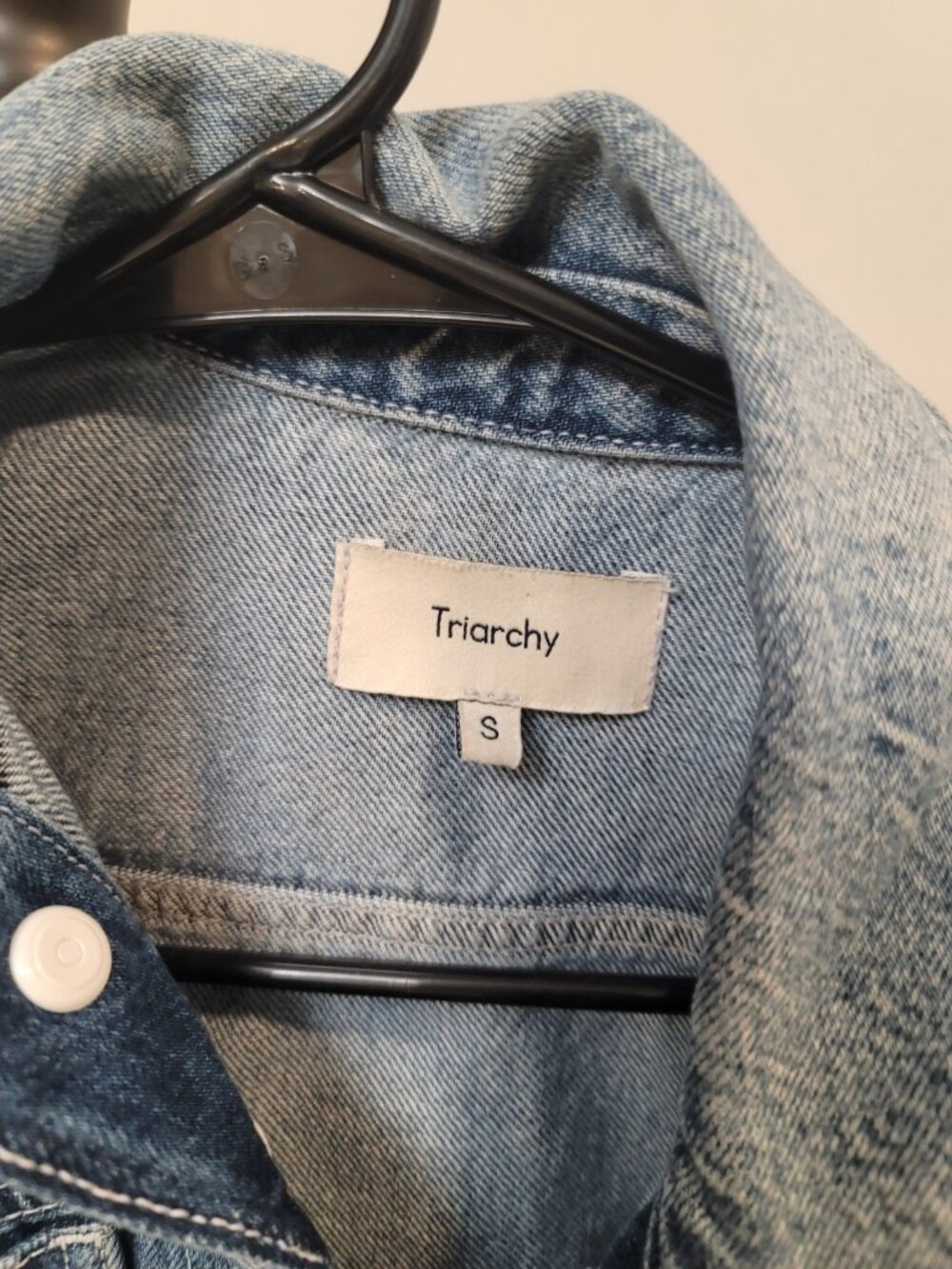 Triarchy Jacket Womens Small Trunker Button Front Denim Jean Jacket Blue - Picture 3 of 8